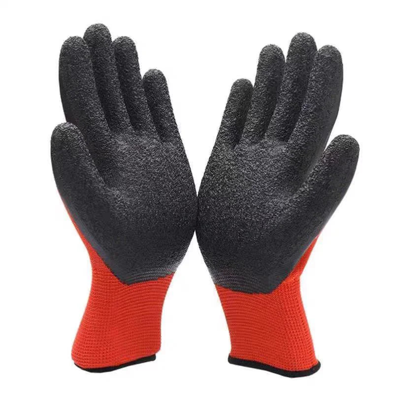 Heavy duty safety gloves red and black